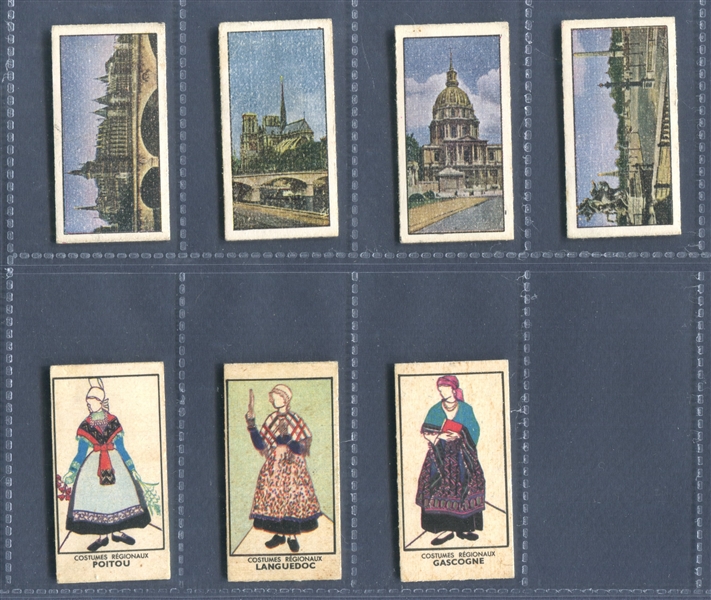 1950's French Weight Machine Card Lot of (17) From Multiple Sets with Notre Dame
