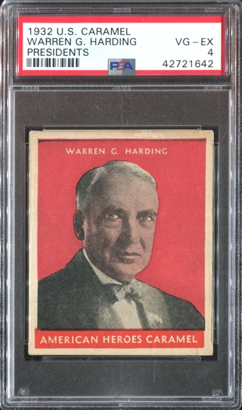 R114 U. S. Caramel Presidents Warren Harding (RED) PSA4 VG-EX