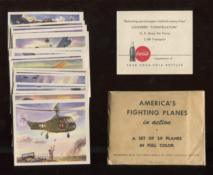 F213-5 Coca Cola America's Fighting Planes Complete Set of (20) In Original Envelope