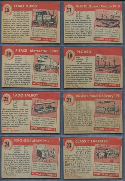1954 Topps World on Wheels Complete Short Set (1-160) With Wrapper