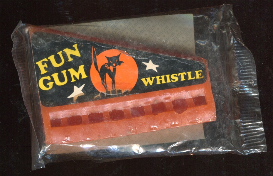 1989 Glenn Confections Fun Gum Whistle Unopened Package with Twofer Sticker