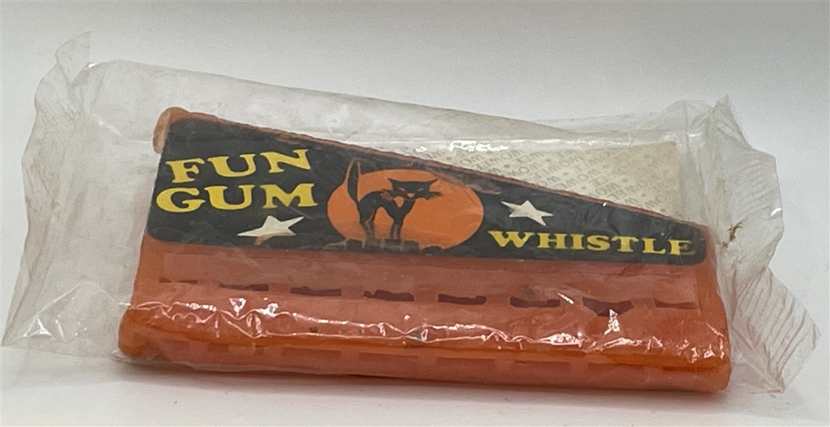 1989 Glenn Confections Fun Gum Whistle Unopened Package with Twofer Sticker
