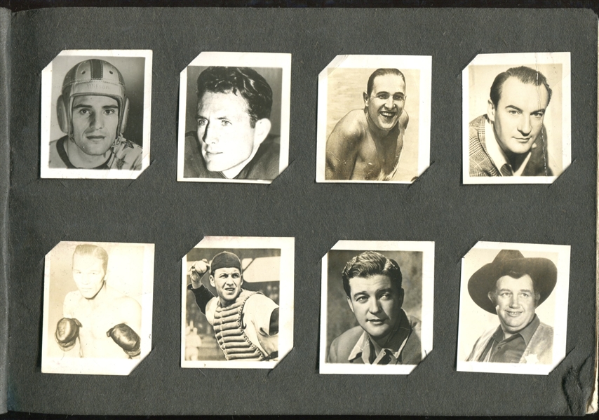 F273-19 Kellogg's Pep Photo Album with Movie Stars / Sports Stars Lot of (42) Cards