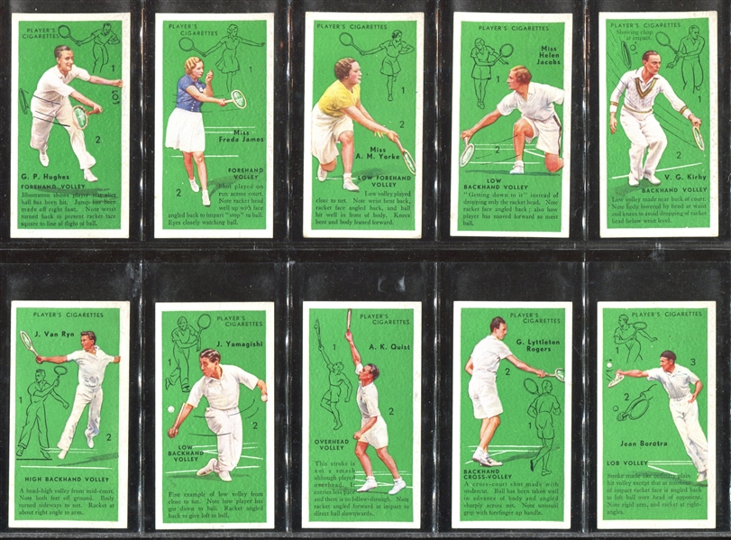 1936 John Player & Sons (UK) Tennis Complete Set of (50) Cards