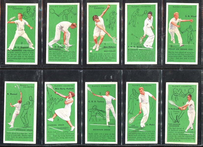 1936 John Player & Sons (UK) Tennis Complete Set of (50) Cards