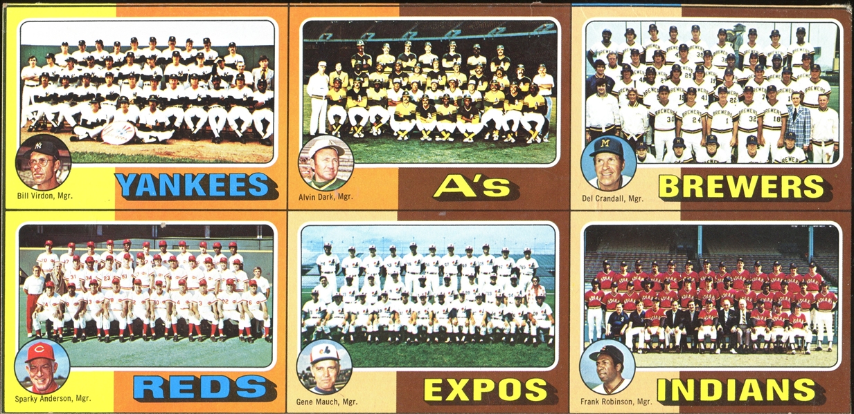 1975 Topps Uncut Mail-Away Team Card Checklist Sheet