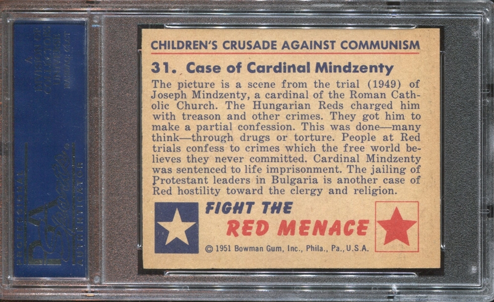 1951 Bowman Red Menace Lot of (4) PSA7 NM Graded Cards