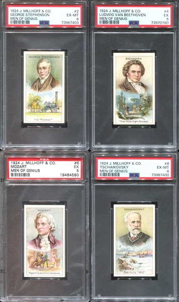 1924 J. Millhoff & Co Men Of Genius Lot of (16) PSA-Graded Cards