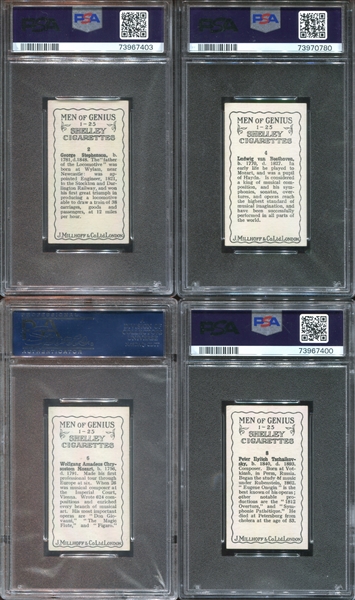 1924 J. Millhoff & Co Men Of Genius Lot of (16) PSA-Graded Cards