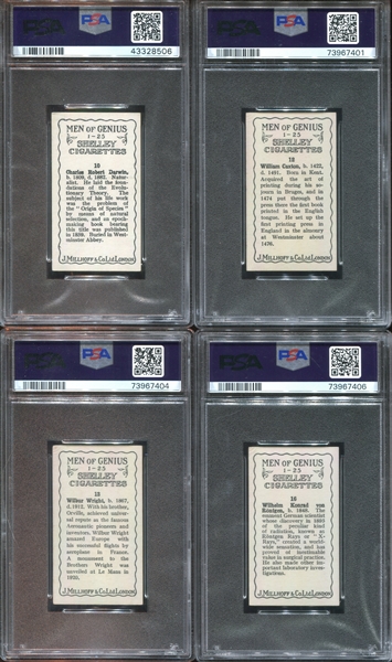 1924 J. Millhoff & Co Men Of Genius Lot of (16) PSA-Graded Cards