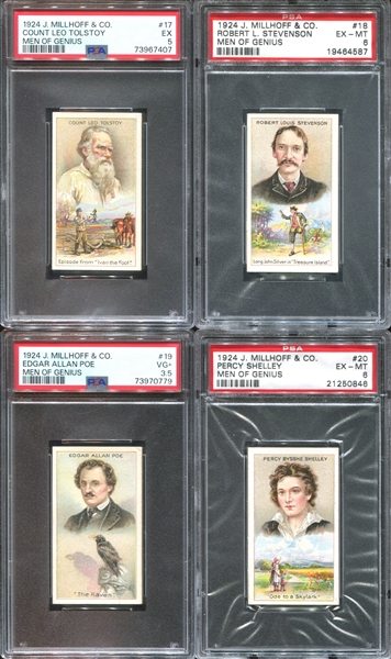 1924 J. Millhoff & Co Men Of Genius Lot of (16) PSA-Graded Cards