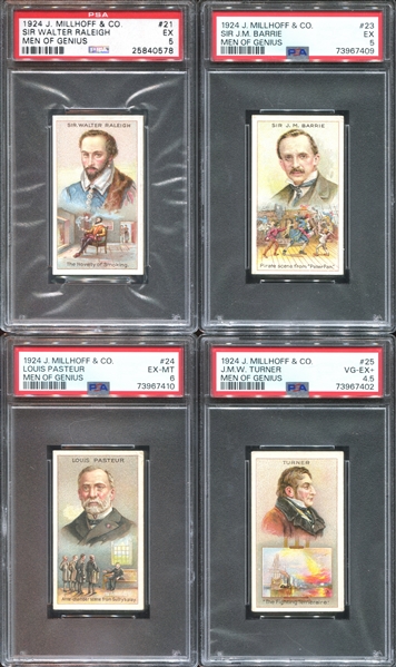 1924 J. Millhoff & Co Men Of Genius Lot of (16) PSA-Graded Cards