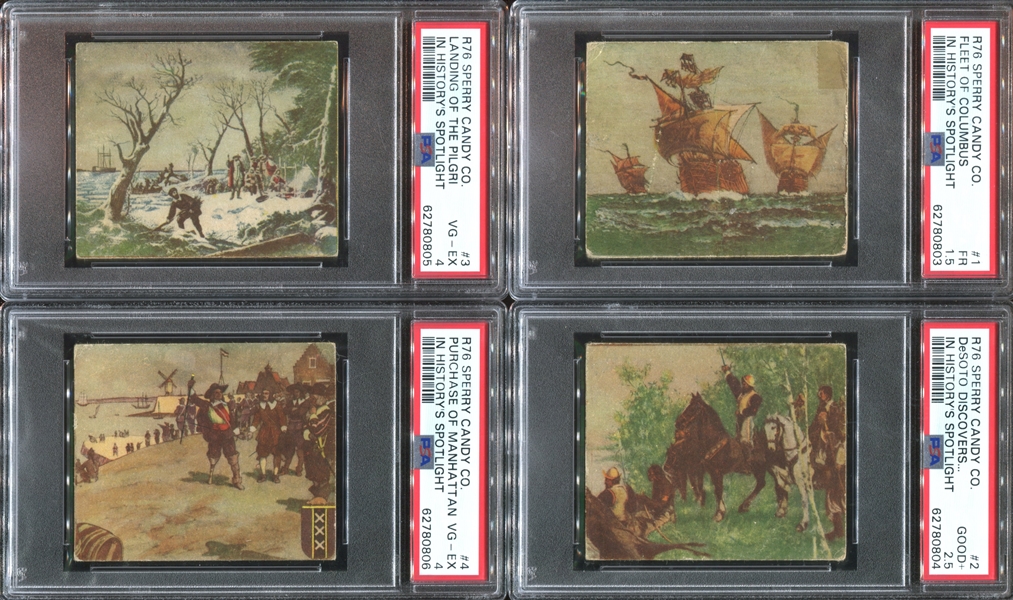 R76 Sperry Mfg. In History's Spotlight Complete PSA-Graded Set of (24) Cards