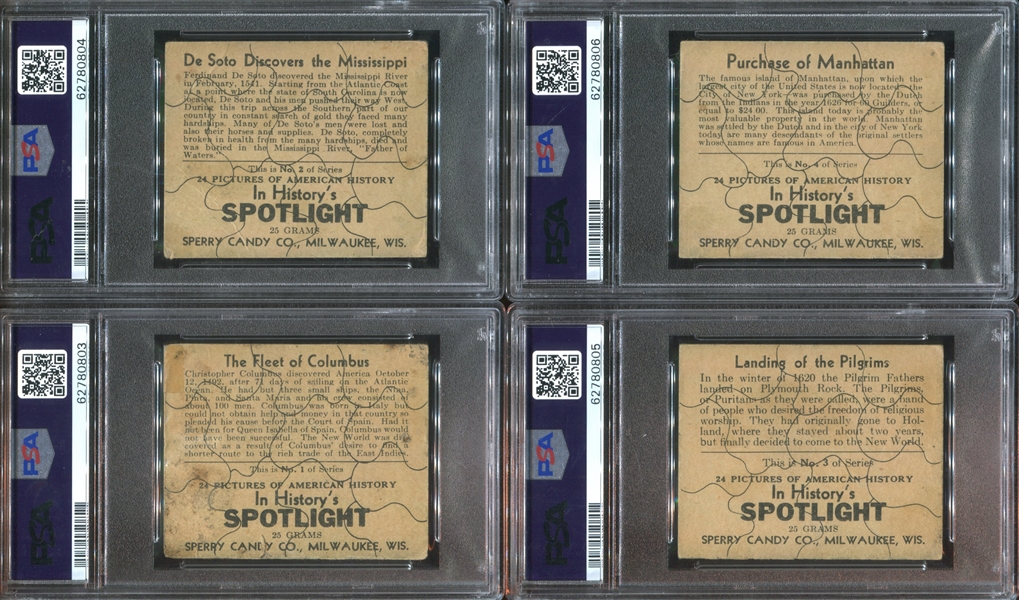 R76 Sperry Mfg. In History's Spotlight Complete PSA-Graded Set of (24) Cards