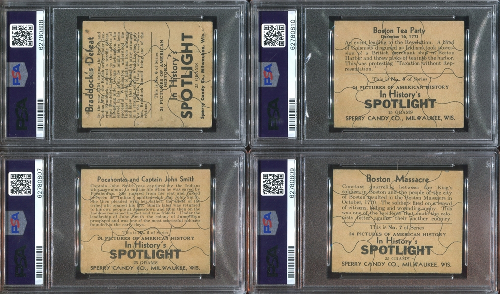 R76 Sperry Mfg. In History's Spotlight Complete PSA-Graded Set of (24) Cards