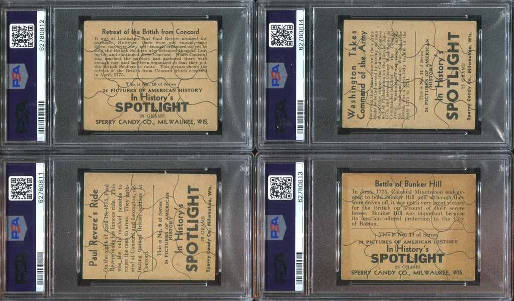 R76 Sperry Mfg. In History's Spotlight Complete PSA-Graded Set of (24) Cards