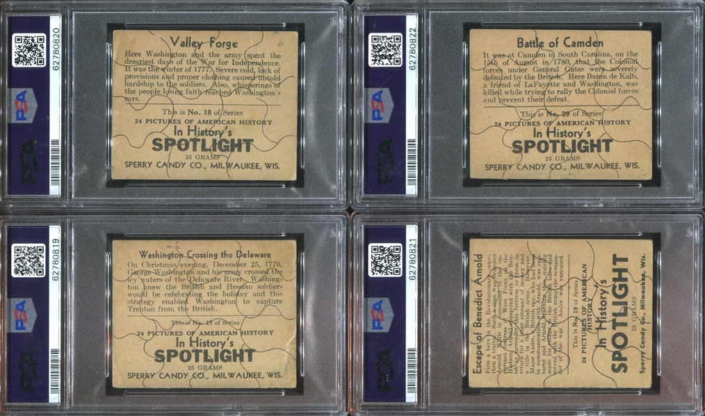 R76 Sperry Mfg. In History's Spotlight Complete PSA-Graded Set of (24) Cards