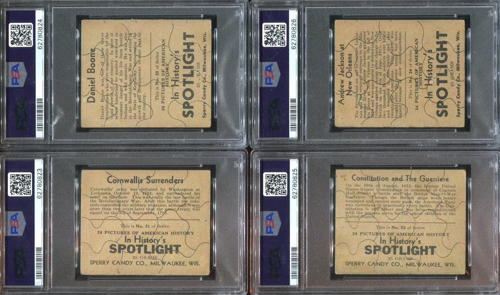 R76 Sperry Mfg. In History's Spotlight Complete PSA-Graded Set of (24) Cards