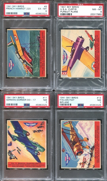 R137 Goudey Gum Sky Birds Near Complete Set (19/24) High-Grade PSA Cards