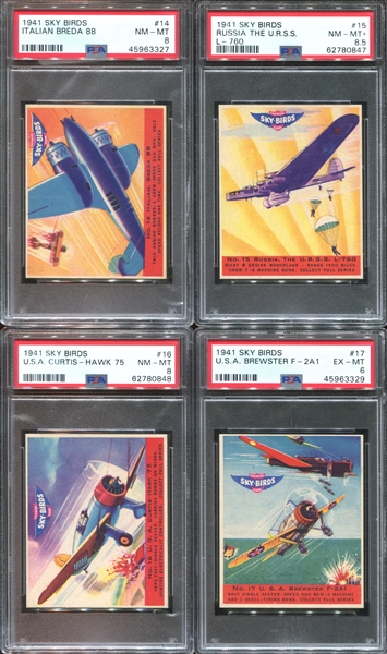 R137 Goudey Gum Sky Birds Near Complete Set (19/24) High-Grade PSA Cards