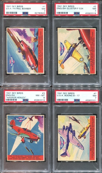 R137 Goudey Gum Sky Birds Near Complete Set (19/24) High-Grade PSA Cards