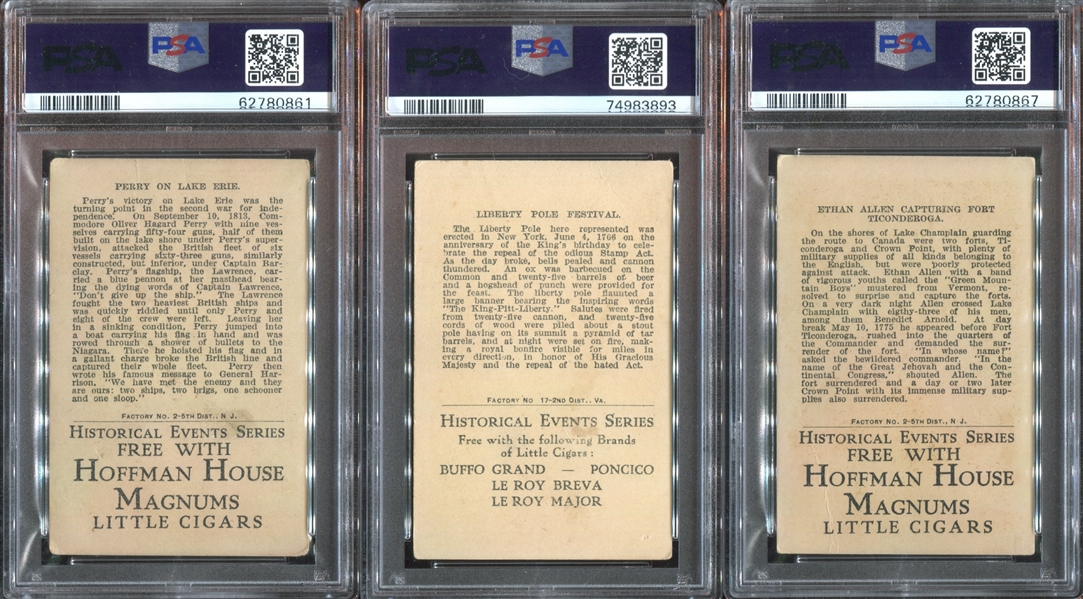 T70 Historical Events Lot of (3) PSA-Graded Cards