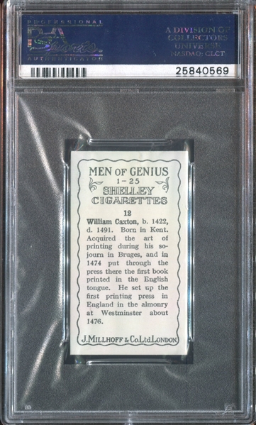 1924 J. Millhoff Men of Genius Lot of (3) PSA7 NM Graded Cards