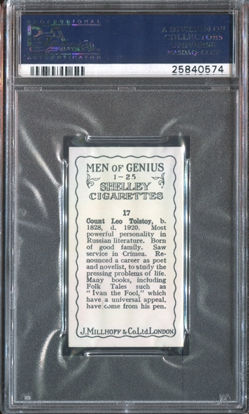 1924 J. Millhoff Men of Genius Lot of (2) PSA7 NM Graded Cards