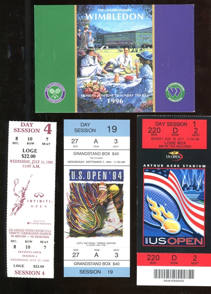 Mixed Lot of (50) Tennis Tournament Ticket Stubs