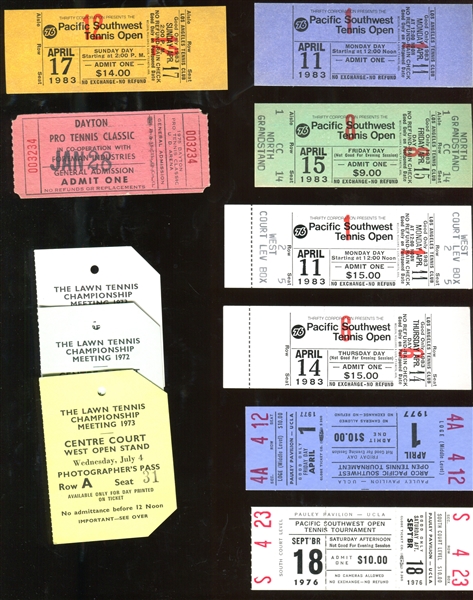 Mixed Lot of (50) Tennis Tournament Ticket Stubs