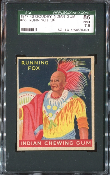 R773 Goudey Indian Gum #88 Running Fox SGC86 NM+