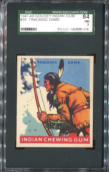 R773 Goudey Indian Gum #35 Tracking Game SGC84 NM