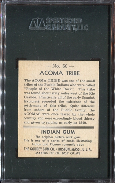 R773 Goudey Indian Gum #50 Acoma Tribe SGC84 NM