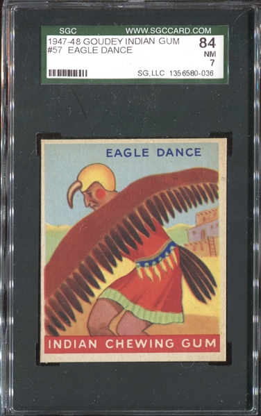 R773 Goudey Indian Gum #57 Eagle Dance SGC84 NM