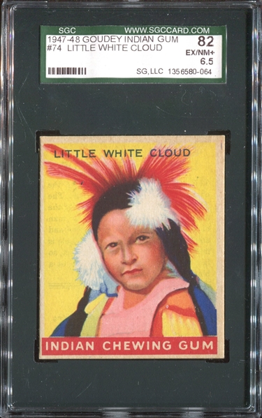 R773 Goudey Indian Gum #74 Little White Cloud SGC82 EX/MT+