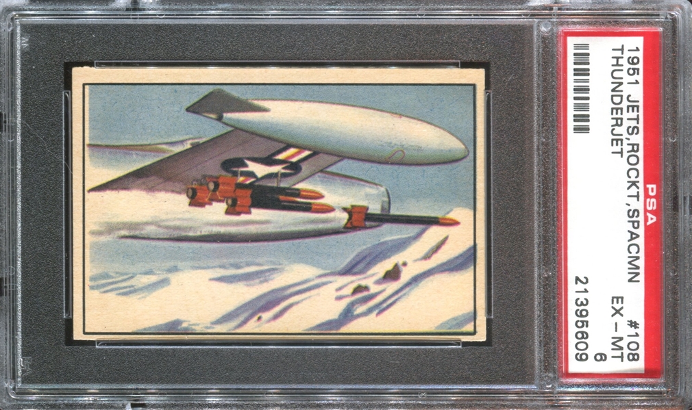 1951 Bowman Jets, Rockets and Spacemen #108 Thunderjet PSA6 EX-MT