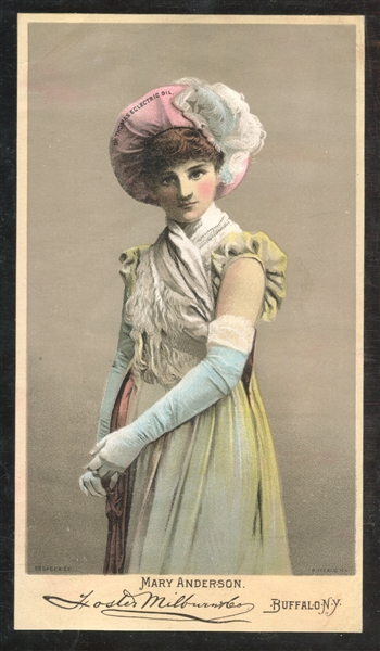 Oversized Dr. Thomas Electric Oil Trade Card Featuring Mary Anderson