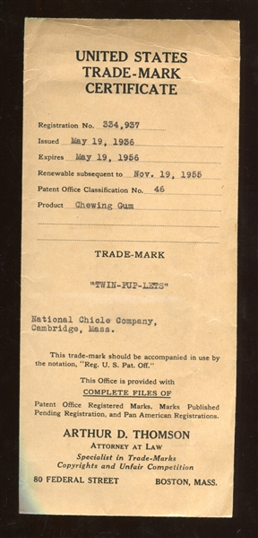 Goudey Trade-Mark for Pup-lets Product with File Paperwork