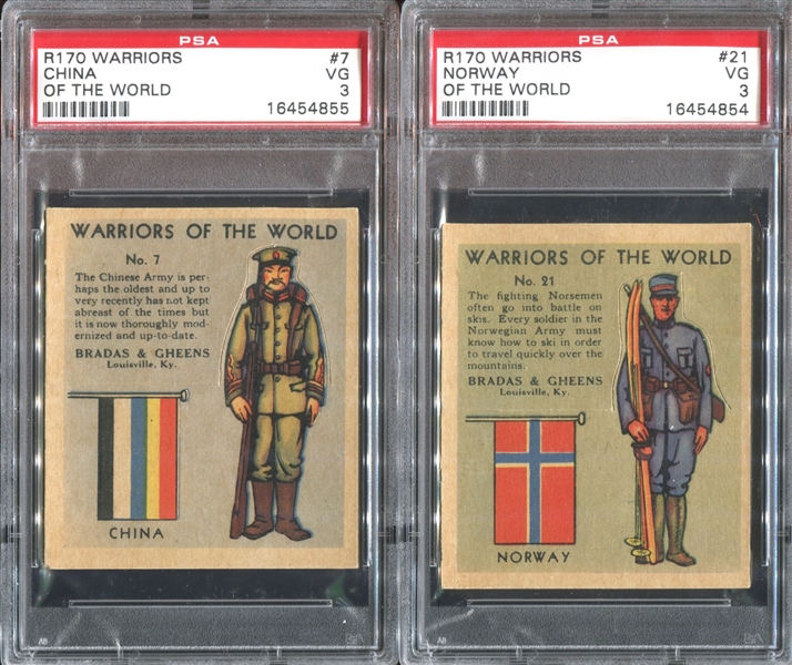 R170 Bradas & Gheens Warriors of the World Near Complete Set of (23/24) With PSA-Graded Cards