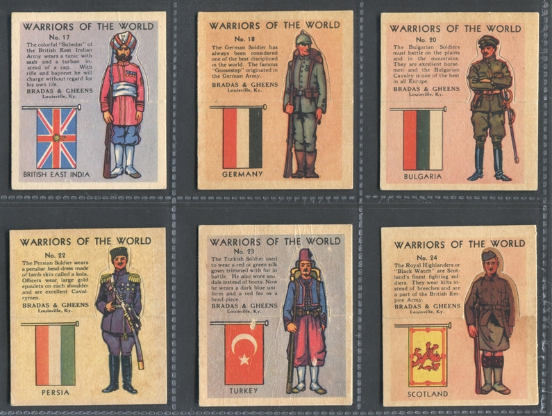 R170 Bradas & Gheens Warriors of the World Near Complete Set of (23/24) With PSA-Graded Cards