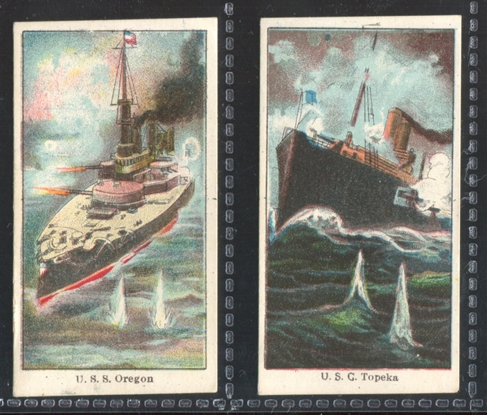 E8 American Caramel U.S. Battleships Lot of (5) High Grade Cards