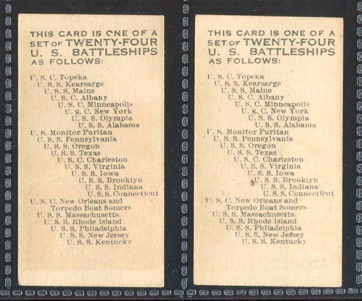 E8 American Caramel U.S. Battleships Lot of (5) High Grade Cards