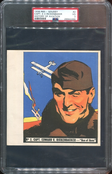 R65 Goudey History of Aviation Complete Set of (10) With Almost All PSA-Graded