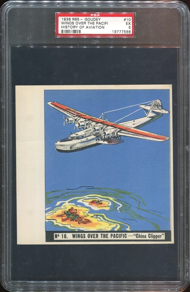 R65 Goudey History of Aviation Complete Set of (10) With Almost All PSA-Graded