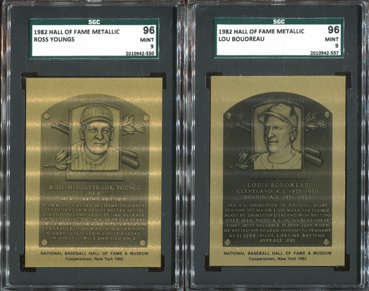 1982 Hall of Fame Metallic Cards Lot of (10) SGC-Graded Cards