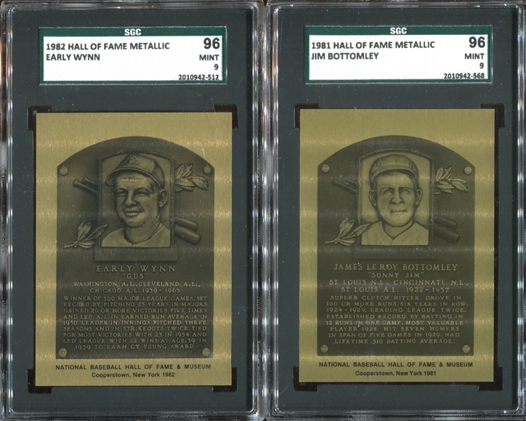 1982 Hall of Fame Metallic Cards Lot of (10) SGC-Graded Cards