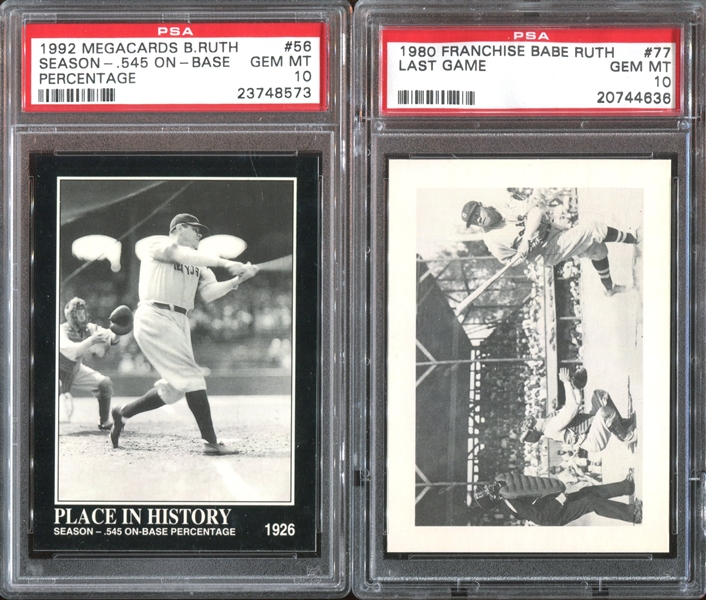 2000's Babe Ruth Lot of (4) PSA10 Gem Mint Graded Cards