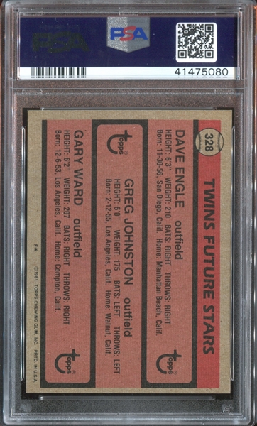 1981 Topps Twins Future Stars PSA9 Mint