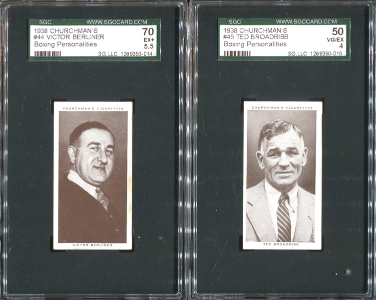 1938 Churchman's Boxing Personalities Lot of (4) SGC-Graded Cards