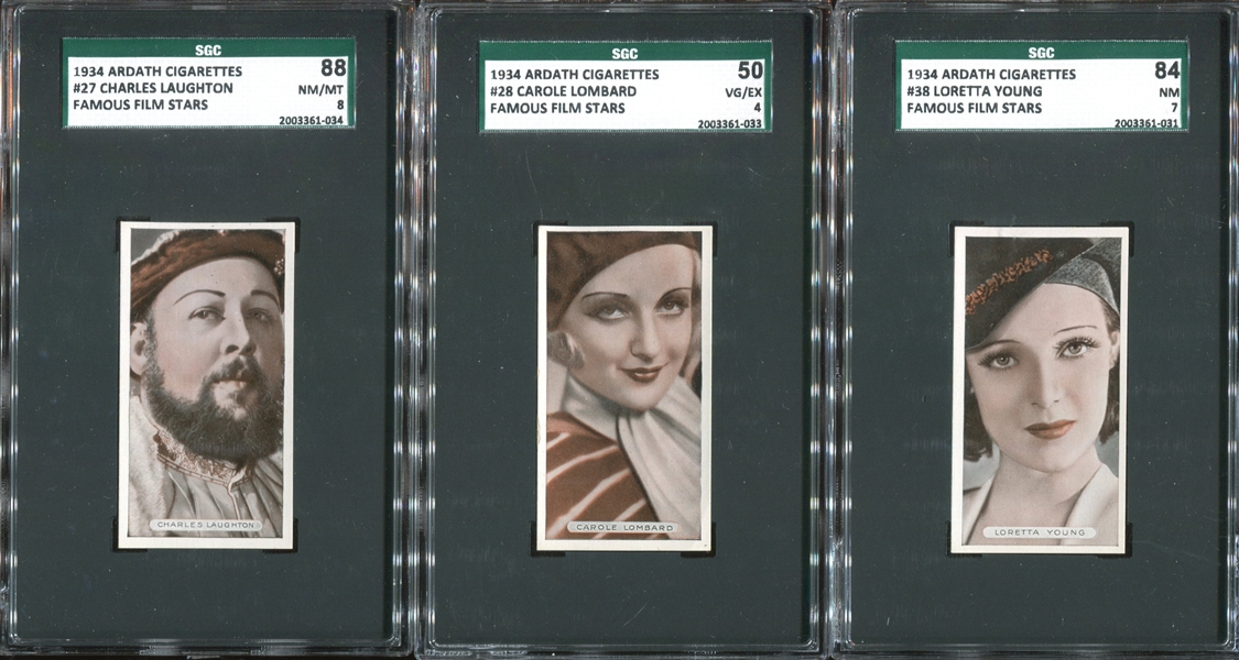 1934 Ardath Cigarettes Famous Film Stars Lot of (5) SGC-Graded Cards